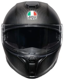 AGV Sportmodular Carbon Refractive Helmet -Motorcycle Equipment Store agv sport modular carbon refractive helmet black silver 3