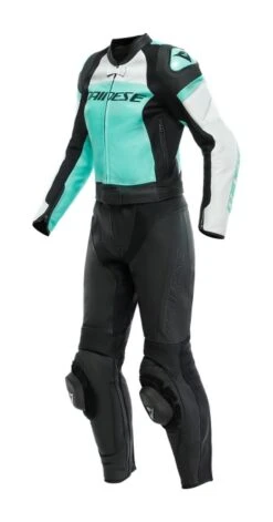 Dainese Mirage Two Piece Women's Race Suit -Motorcycle Equipment Store dainese mirage two piece womens race suit black aqua grey