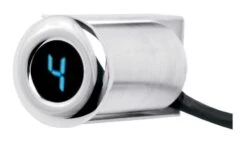 Dakota Digital 1000 Series Gear Indicator -Motorcycle Equipment Store dakota digital1000 series gear indicator chrome housing blue display 2