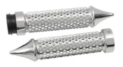 Eddie Trotta Cross Cut Grips For Harley With Throttle By Wire Throttle-By-Wire / Chrome [Previously Installed]