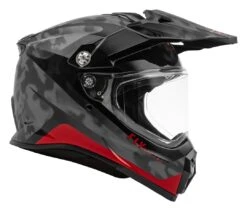 Fly Racing Trekker Pulse Helmet -Motorcycle Equipment Store fly racing dirt trekker pulse helmet black camo red 1