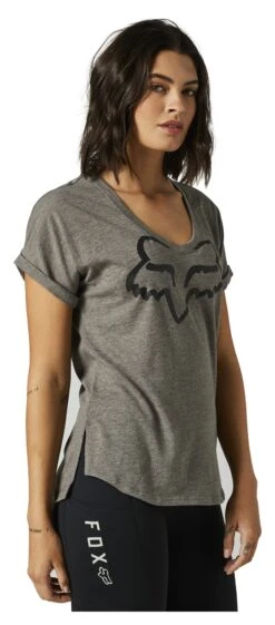 Fox Racing Boundary V-Neck Women's Top -Motorcycle Equipment Store fox racing boundary v neck womens top grey 2