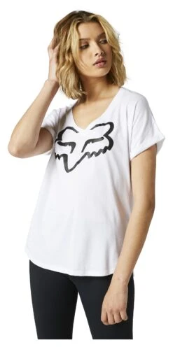 Fox Racing Boundary V-Neck Women's Top -Motorcycle Equipment Store fox racing boundary v neck womens top white 2