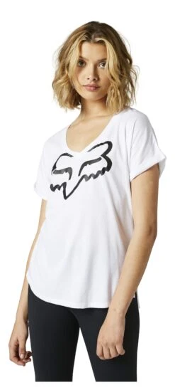 Fox Racing Boundary V-Neck Women's Top -Motorcycle Equipment Store fox racing boundary v neck womens top white 3