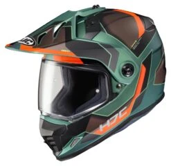 HJC DS-X1 Synergy Helmet -Motorcycle Equipment Store hjcdsx1 synergy helmet green orange brown