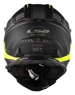 LS2 Blaze Elevation Helmet -Motorcycle Equipment Store ls2 blaze elevation helmet matte black hi viz yellow 2