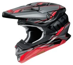 Shoei VFX-EVO Allegiant Helmet -Motorcycle Equipment Store shoei vfxevo allegiant helmet black grey red