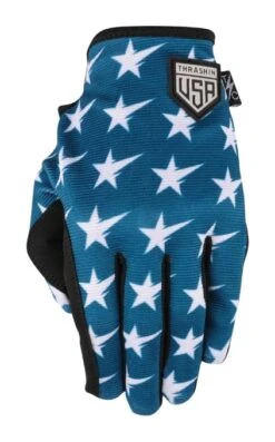 Thrashin Supply Stealth Stars And Bolts Gloves -Motorcycle Equipment Store thrashin supply starsand bolts stealth glove red white blue 2