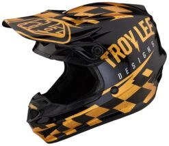 Troy Lee Designs Troy Lee SE4 Polyacrylite Race Shop Helmet -Motorcycle Equipment Store troy lee se4 polyacrylite race shop helmet black gold